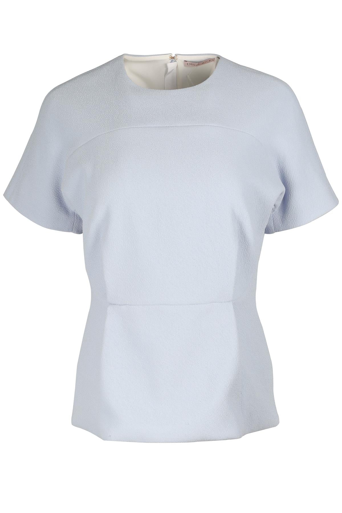 EMILIA WICKSTEAD BLUE CREPE TOP UK 12