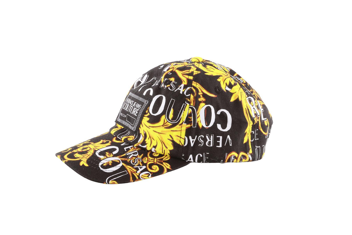 VERSACE JEANS COUTURE BLACK COTTON BASEBALL CAP ONE SIZE