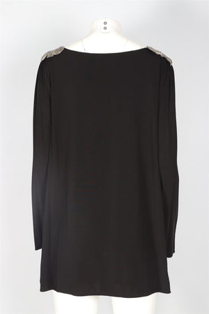 ALICE BY TEMPERLEY BLACK JERSEY TOP UK 14