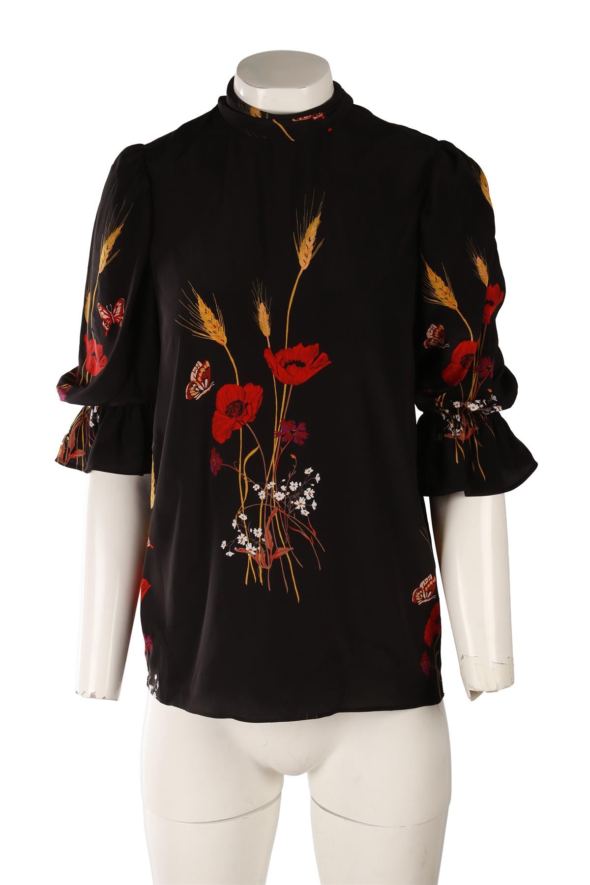 VALENTINO BLACK SILK TOP IT 40 UK 8