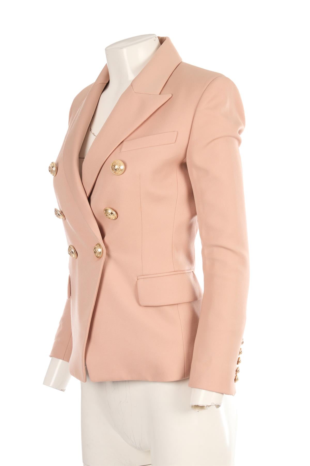 BALMAIN NUDE WOOL BLAZER FR 36 UK 8