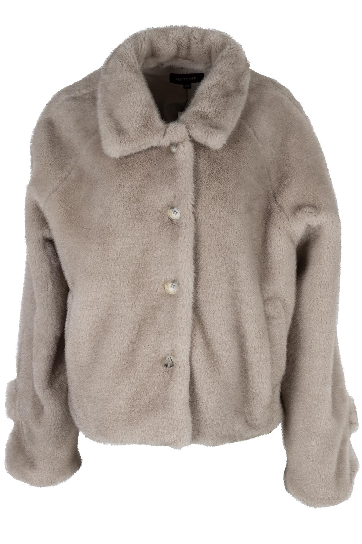 MEOTINE GREY KELLY FAUX FUR JACKET XSMALL - SMALL