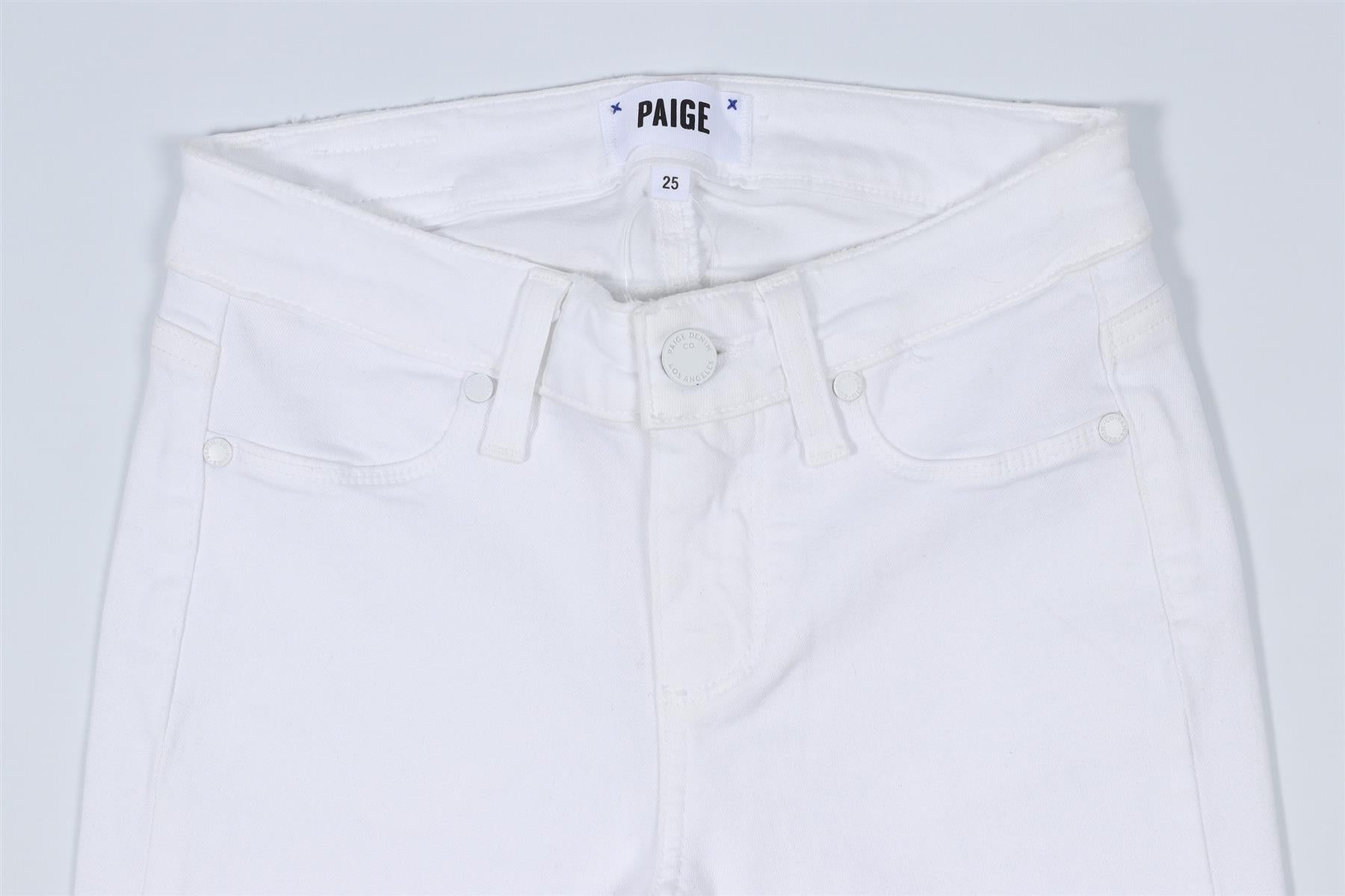 PAIGE WHITE MID RISE SKINNY JEANS W25 UK 6-8