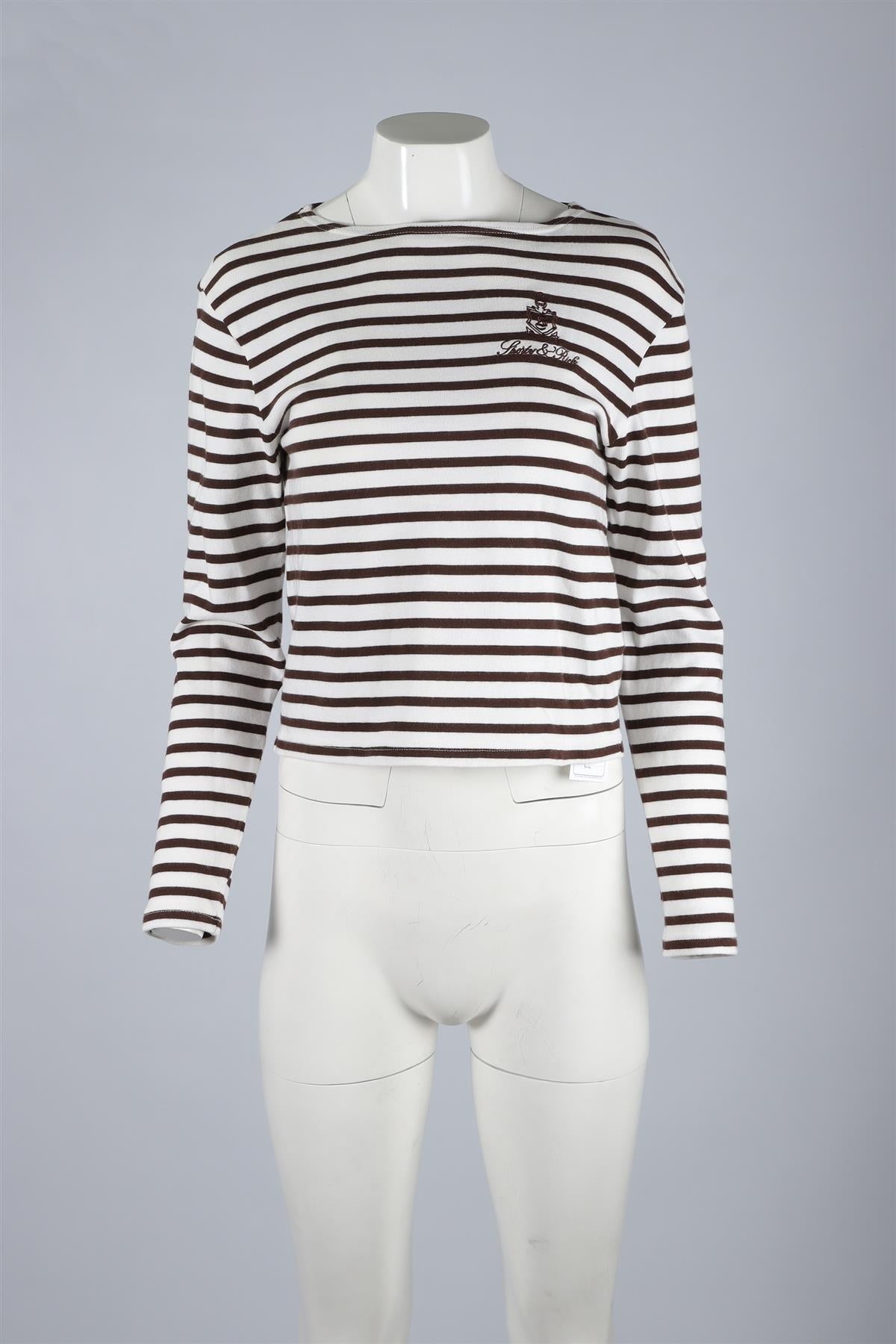 SPORTY & RICH BROWN COTTON TOP XSMALL