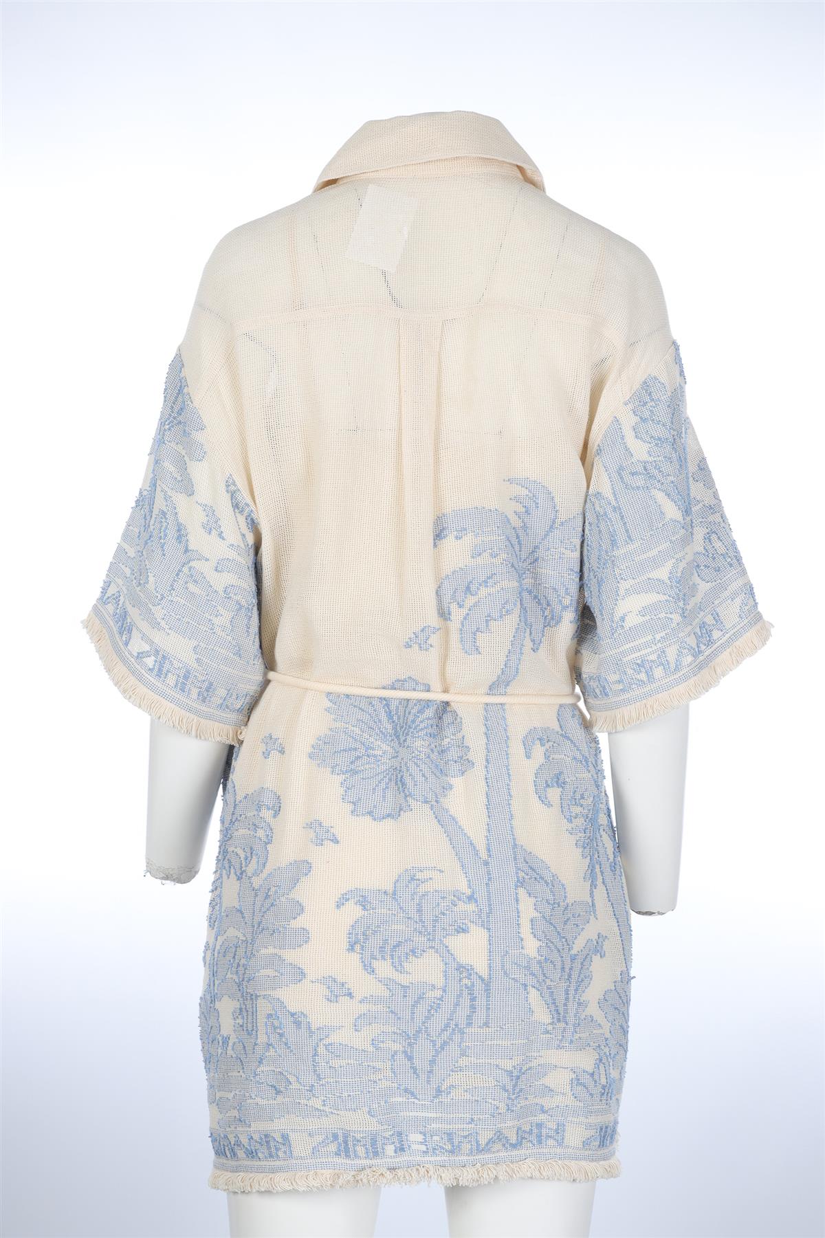 ZIMMERMANN BLUE COTTON MINI DRESS UK 12