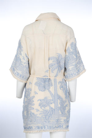 ZIMMERMANN BLUE COTTON MINI DRESS UK 12