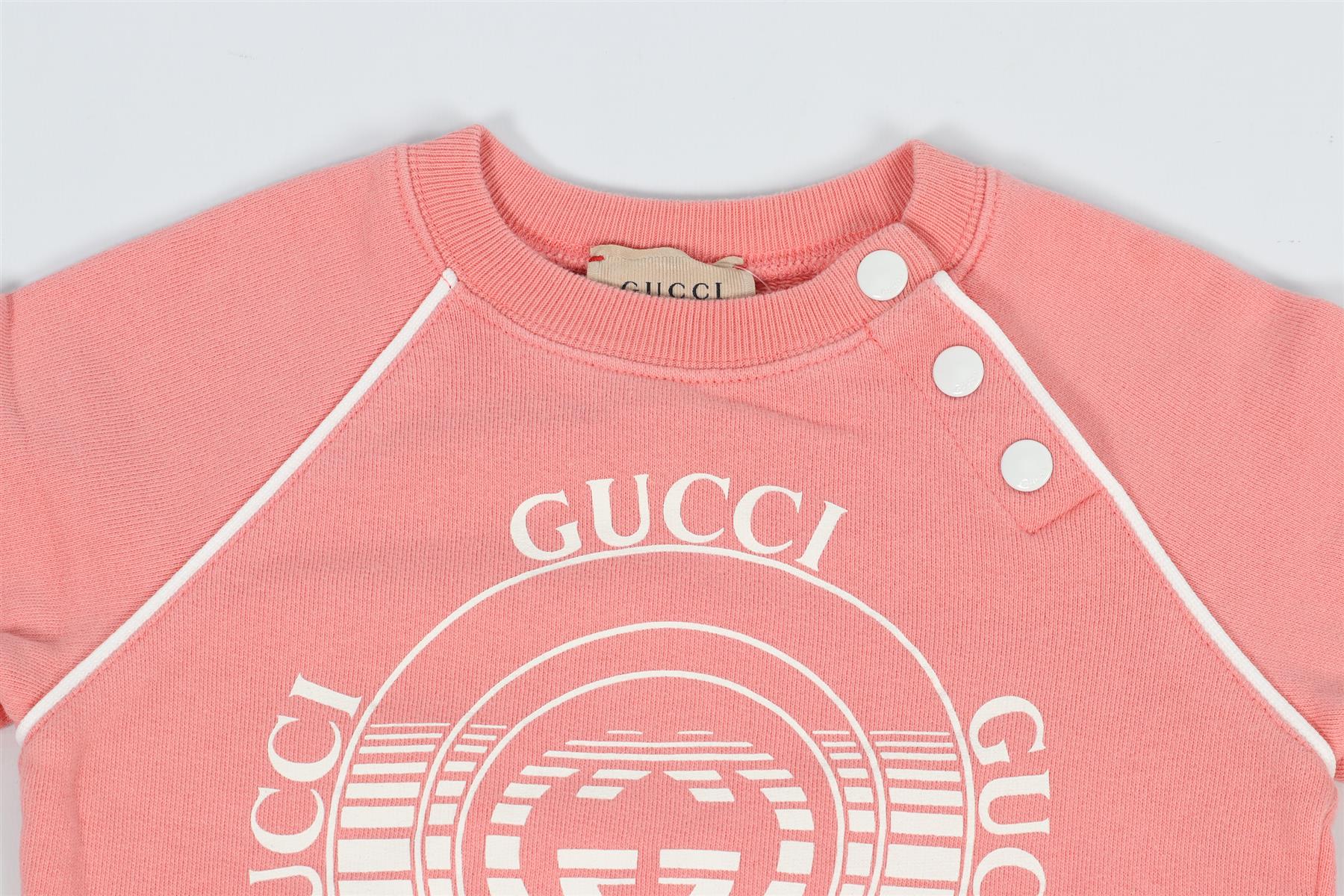 GUCCI PINK BABY GIRLS COTTON SWEATSHIRT 9-12 MONTHS