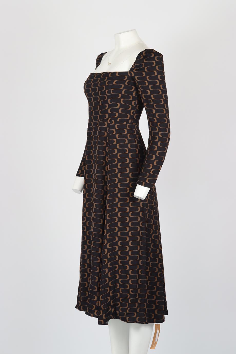 REFORMATION PRINTED CREPE MIDI DRESS US 4 UK 8