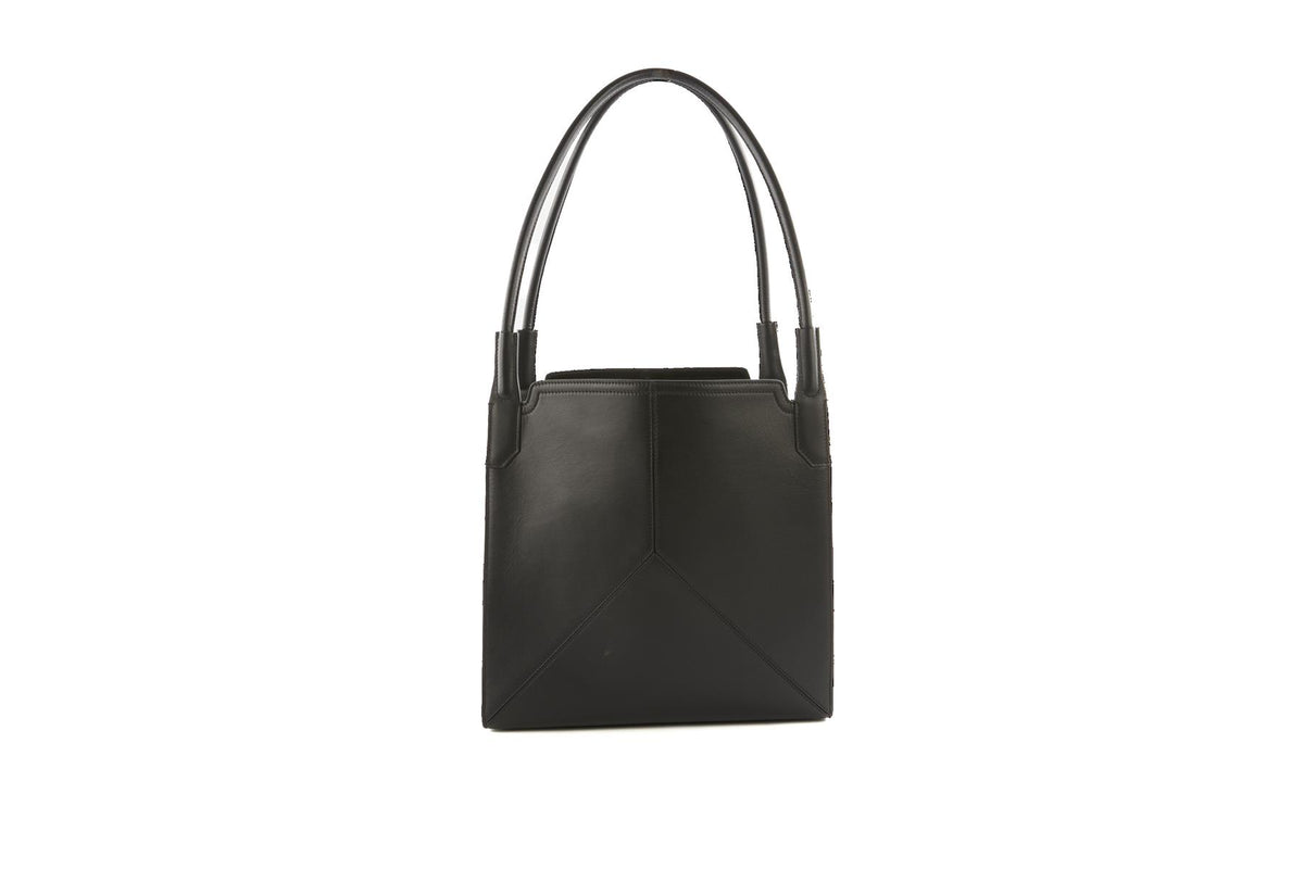 VICTORIA BECKHAM BLACK VICTORIA LEATHER TOTE BAG