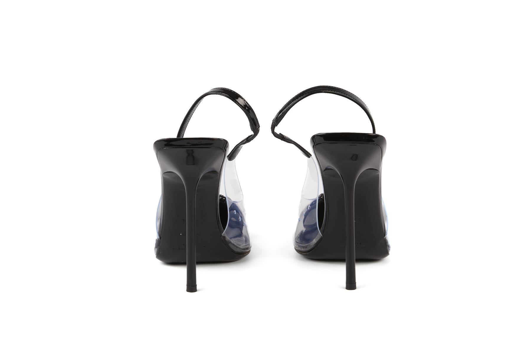 SAINT LAURENT BLACK FRIDA PVC SLINGBACK PUMPS EU 39.5 UK 6.5 US 9.5