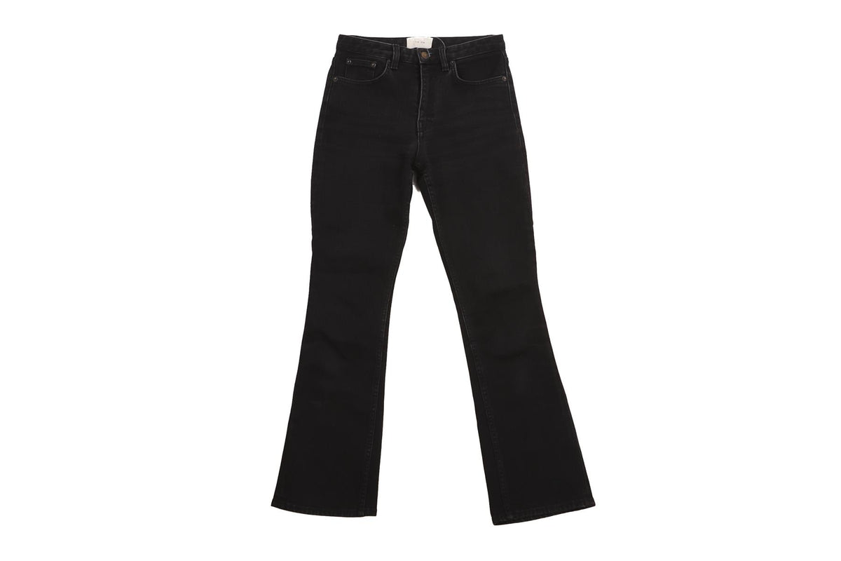 THE ROW BLACK HIGH RISE BOOTCUT JEANS US 0 UK 4