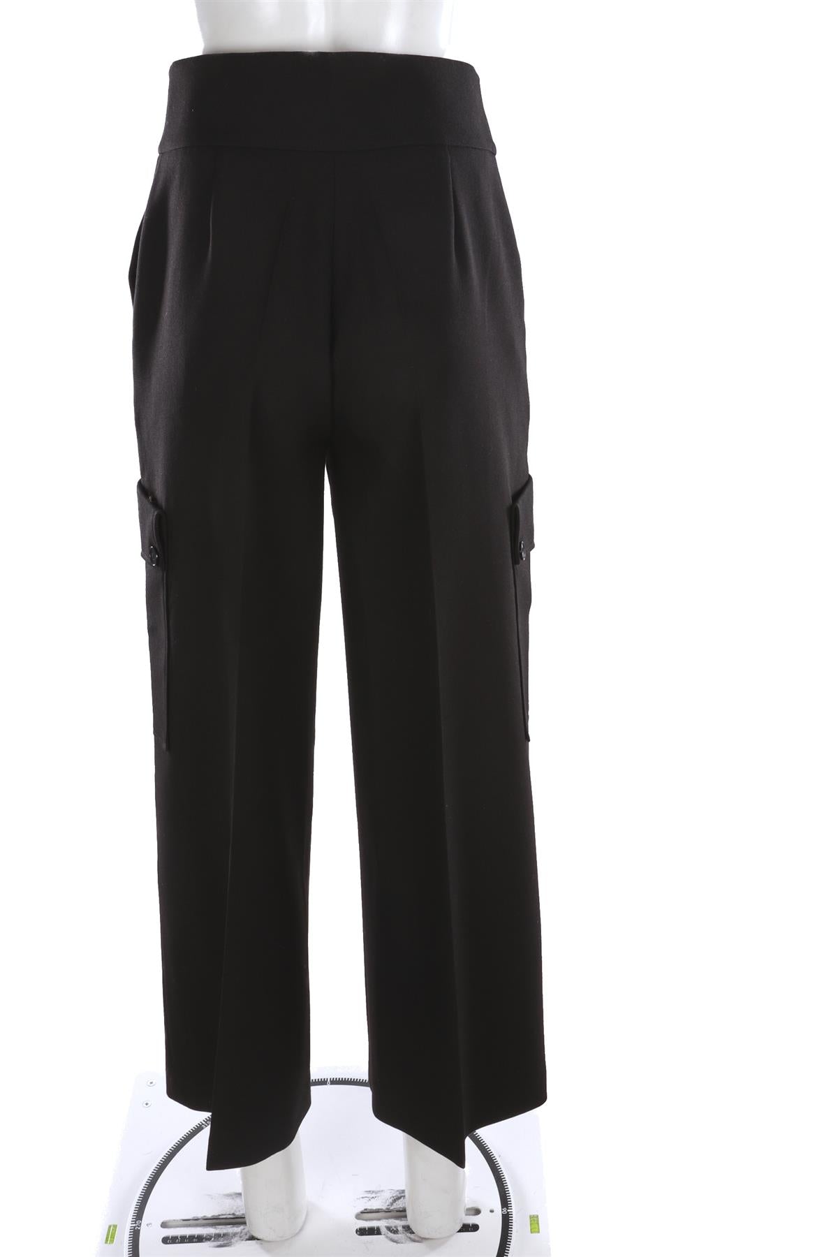 STELLA MCCARTNEY BLACK WOOL WIDE LEG PANTS IT 42 UK 10