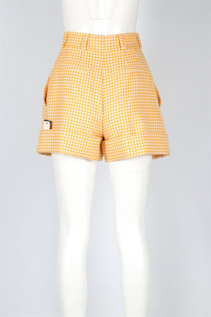 MIU MIU YELLOW WOOL SHORTS IT 40 UK 8