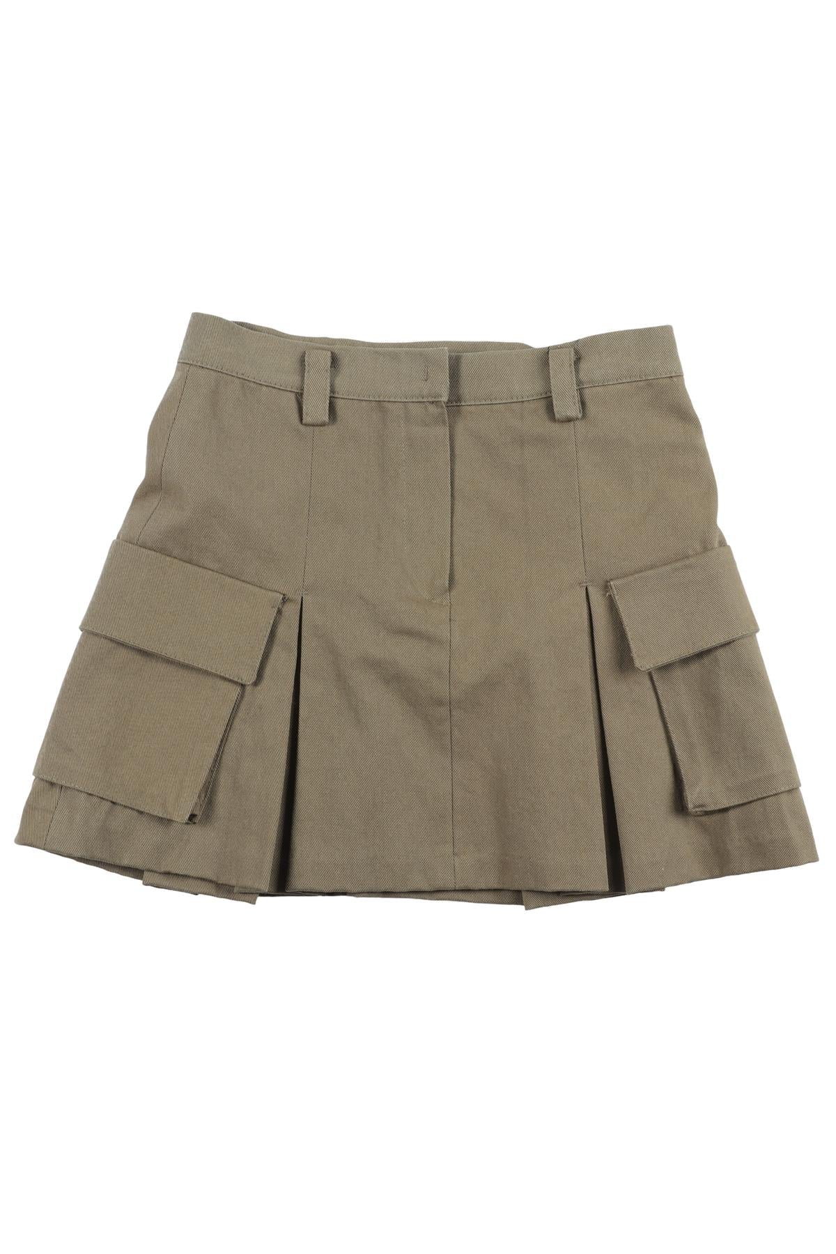 THE FRANKIE SHOP GREEN COTTON MINI SKIRT XSMALL