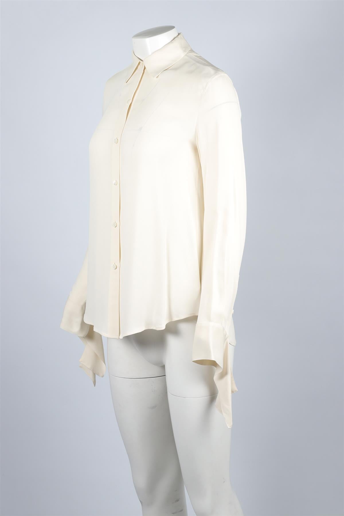 THEORY CREAM SILK SHIRT SMALL