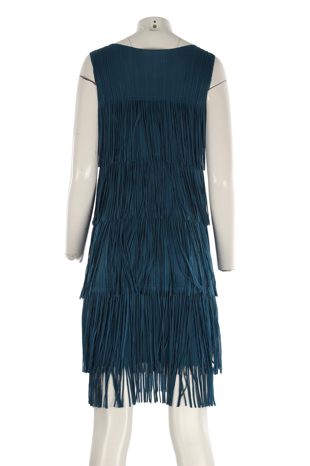 PLEATS PLEASE ISSEY MIYAKE BLUE MIDI DRESS JP 2 UK 6