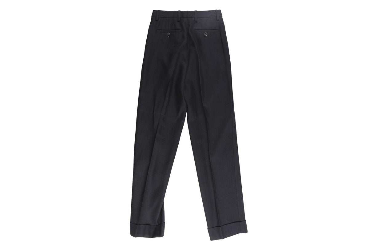 GUCCI BLUE WOVEN STRAIGHT LEG PANTS IT 38 UK 6
