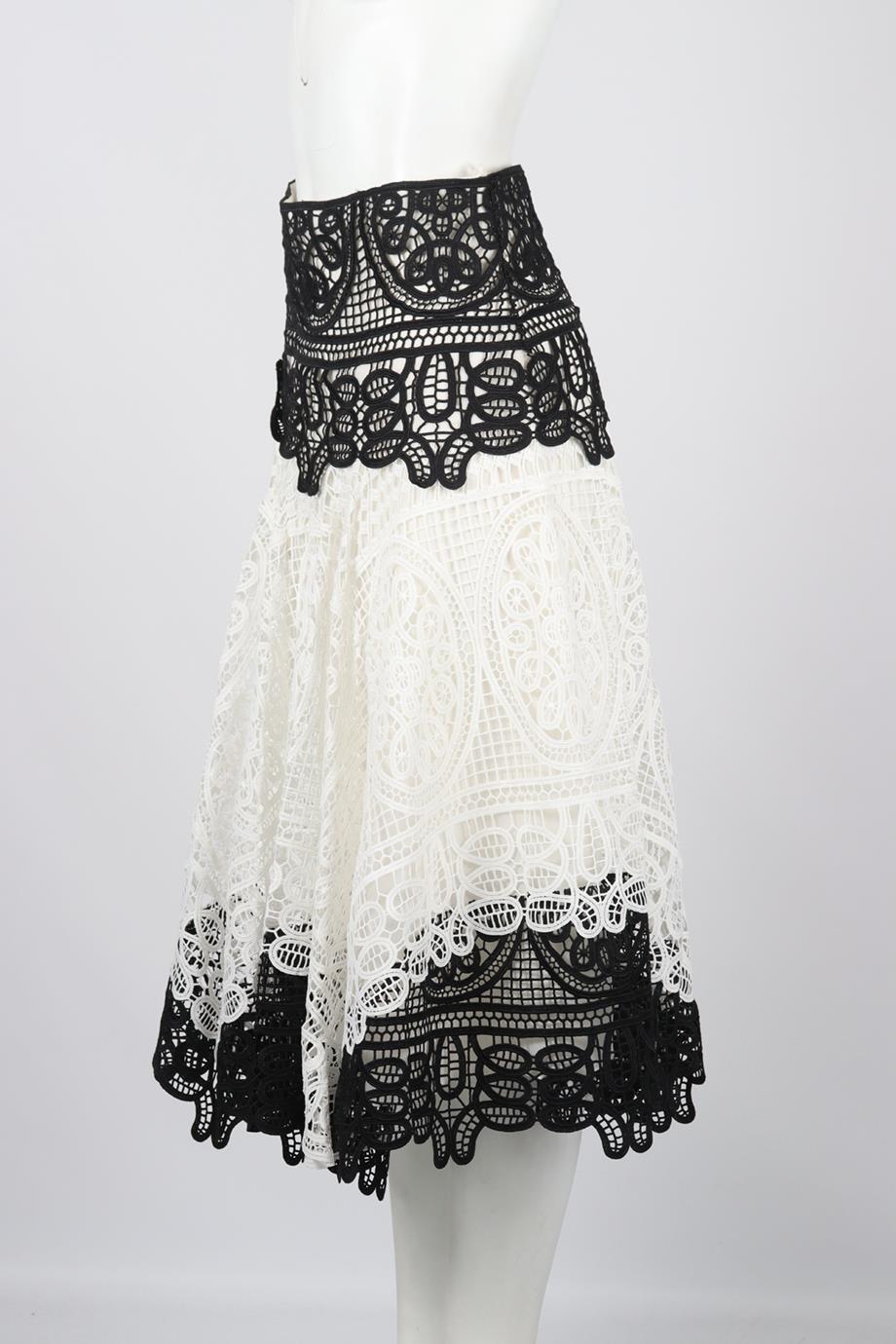 COSTARELLOS CROCHET KNIT MIDI SKIRT FR 40 UK 12
