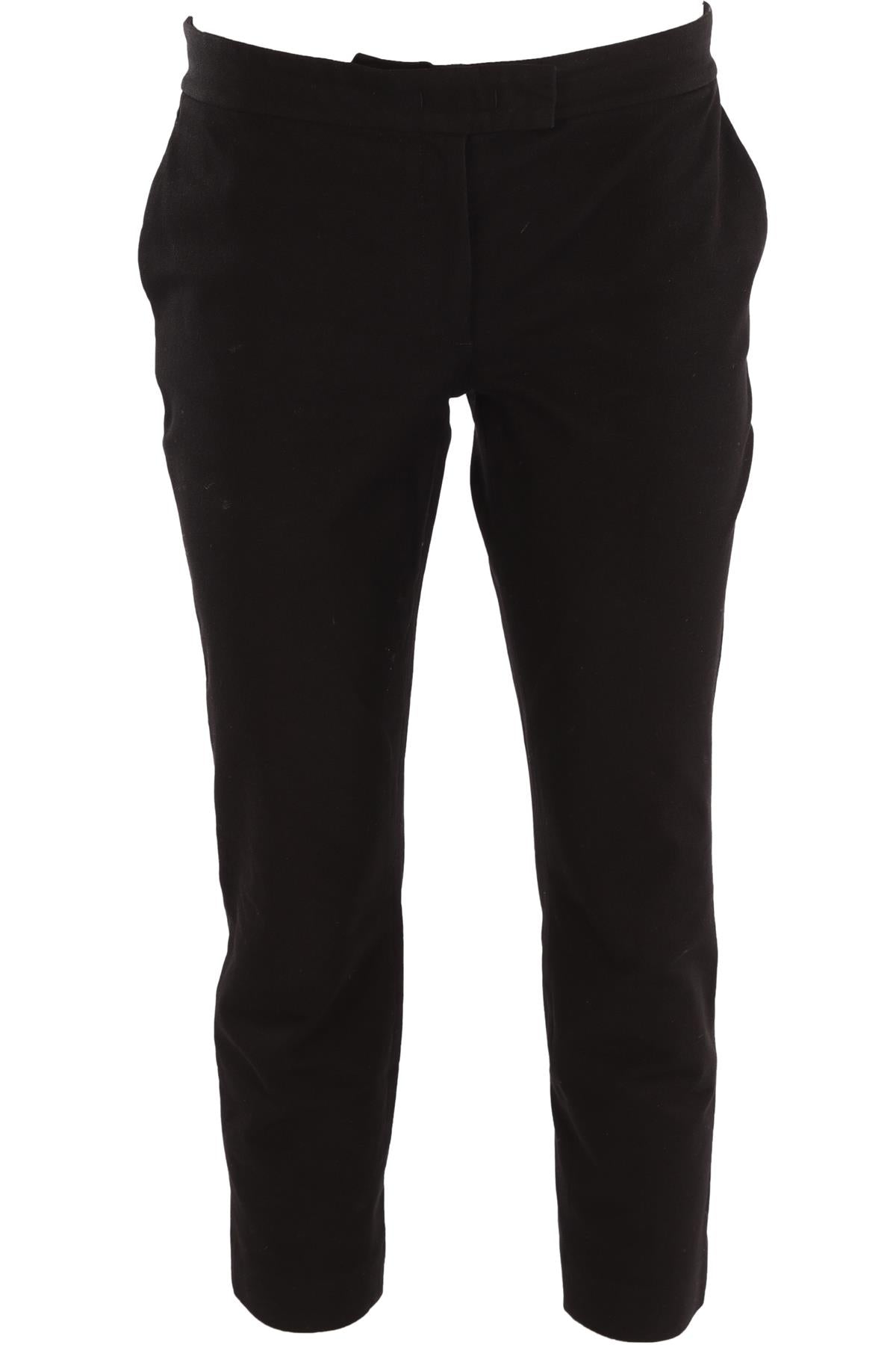 JOSEPH BLACK COTTON STRAIGHT LEG PANTS FR 38 UK 10