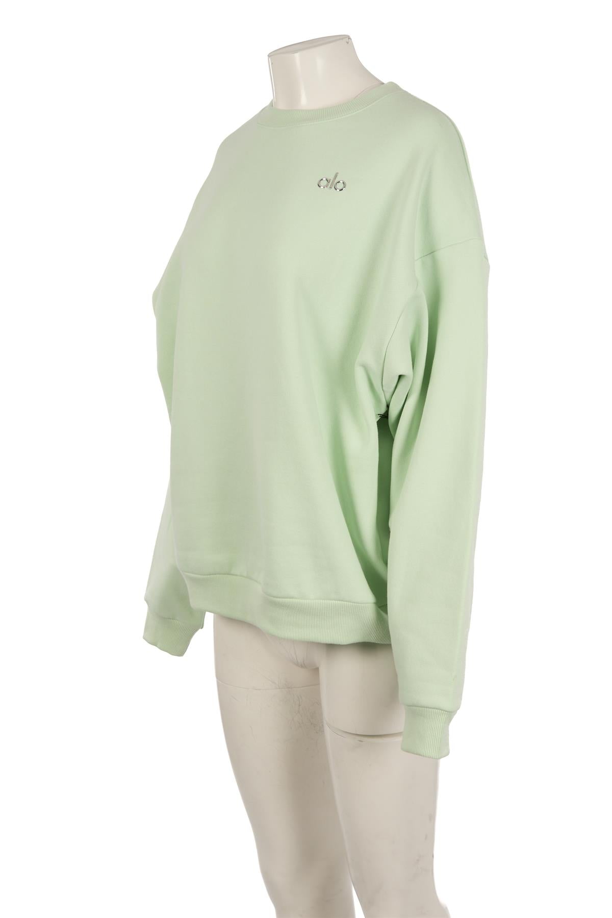 ALO YOGA GREEN COTTON SWEATSHIRT MEDIUM
