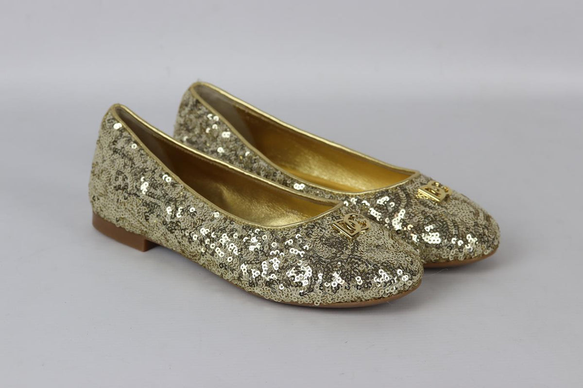 DOLCE AND GABBANA KIDS GIRLS SEQUIN SHOES EU 34 UK 2