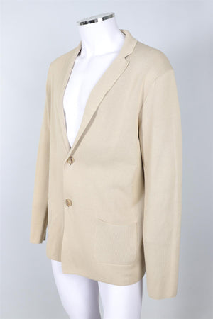 THOM SWEENEY BEIGE MEN'S COTTON CARDIGAN XLARGE