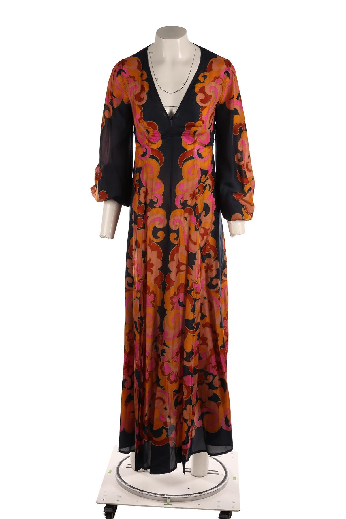 ZIMMERMANN NAVY SILK MIDI DRESS UK 8