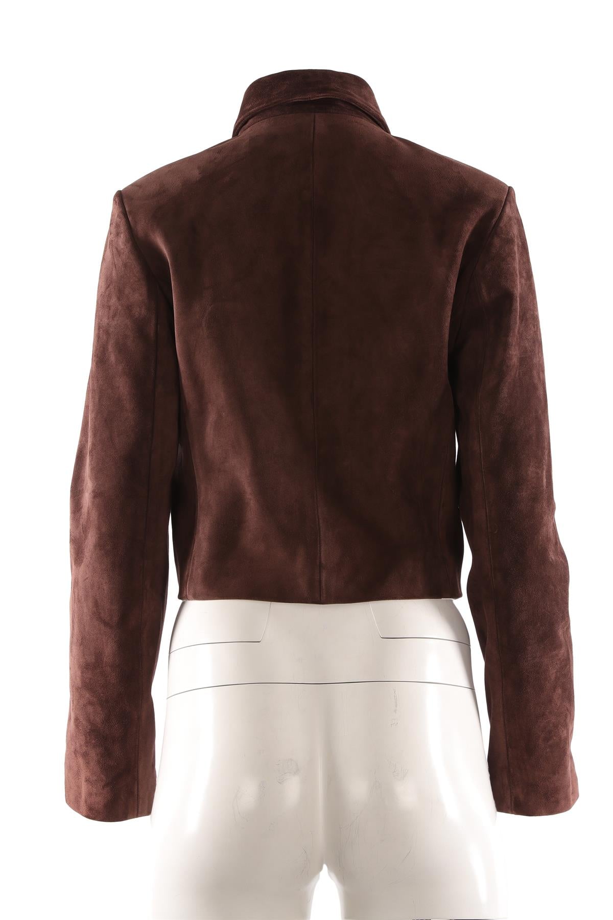 NOUR HAMMOUR BROWN SUEDE JACKET IT 36