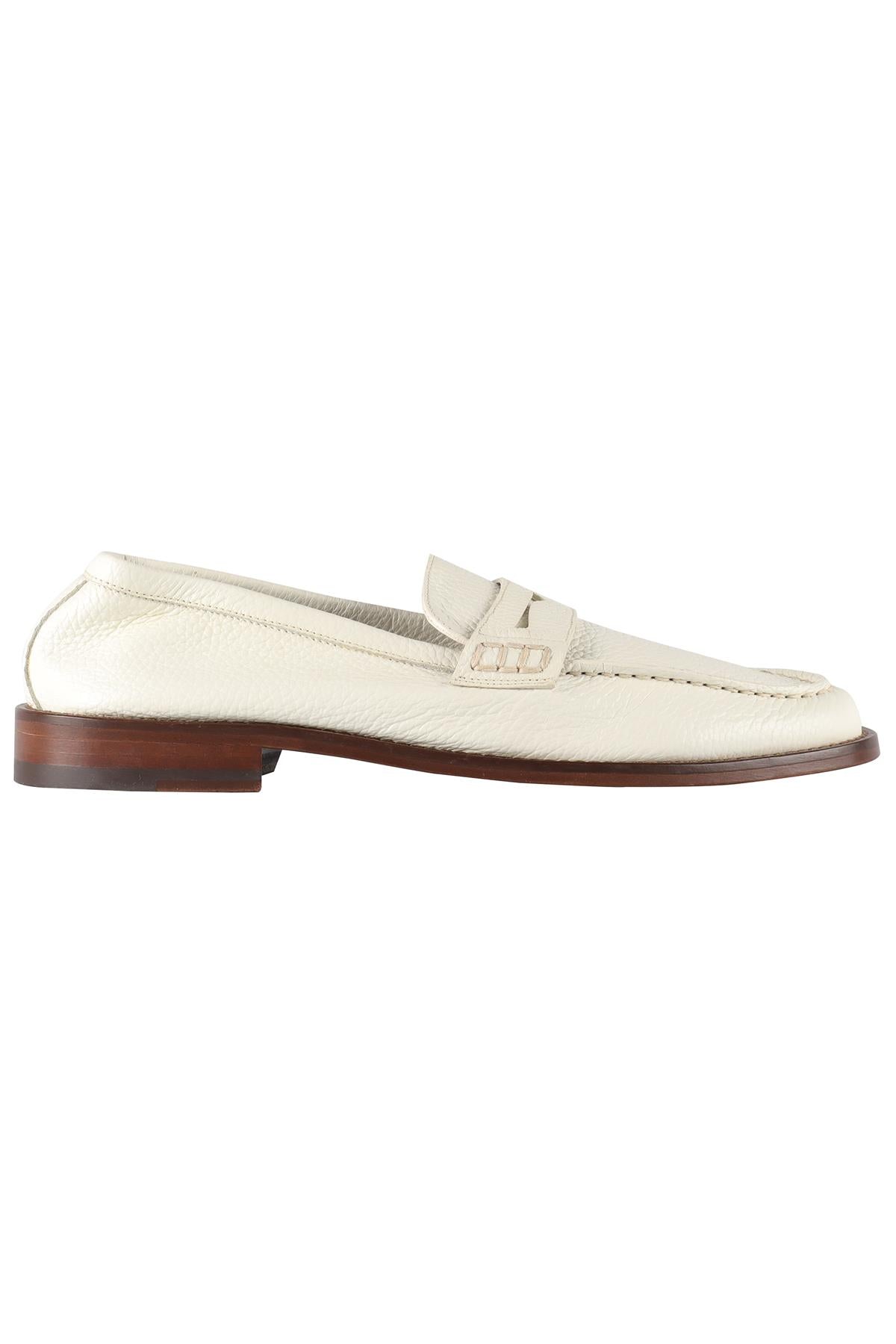 MANOLO BLAHNIK WHITE MEN'S LEATHER LOAFERS EU 41 UK 7 US 8