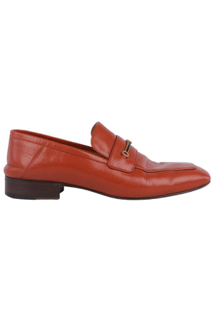 GUCCI ORANGE MEN'S GG LEATHER LOAFERS EU 43 UK 9 US 10