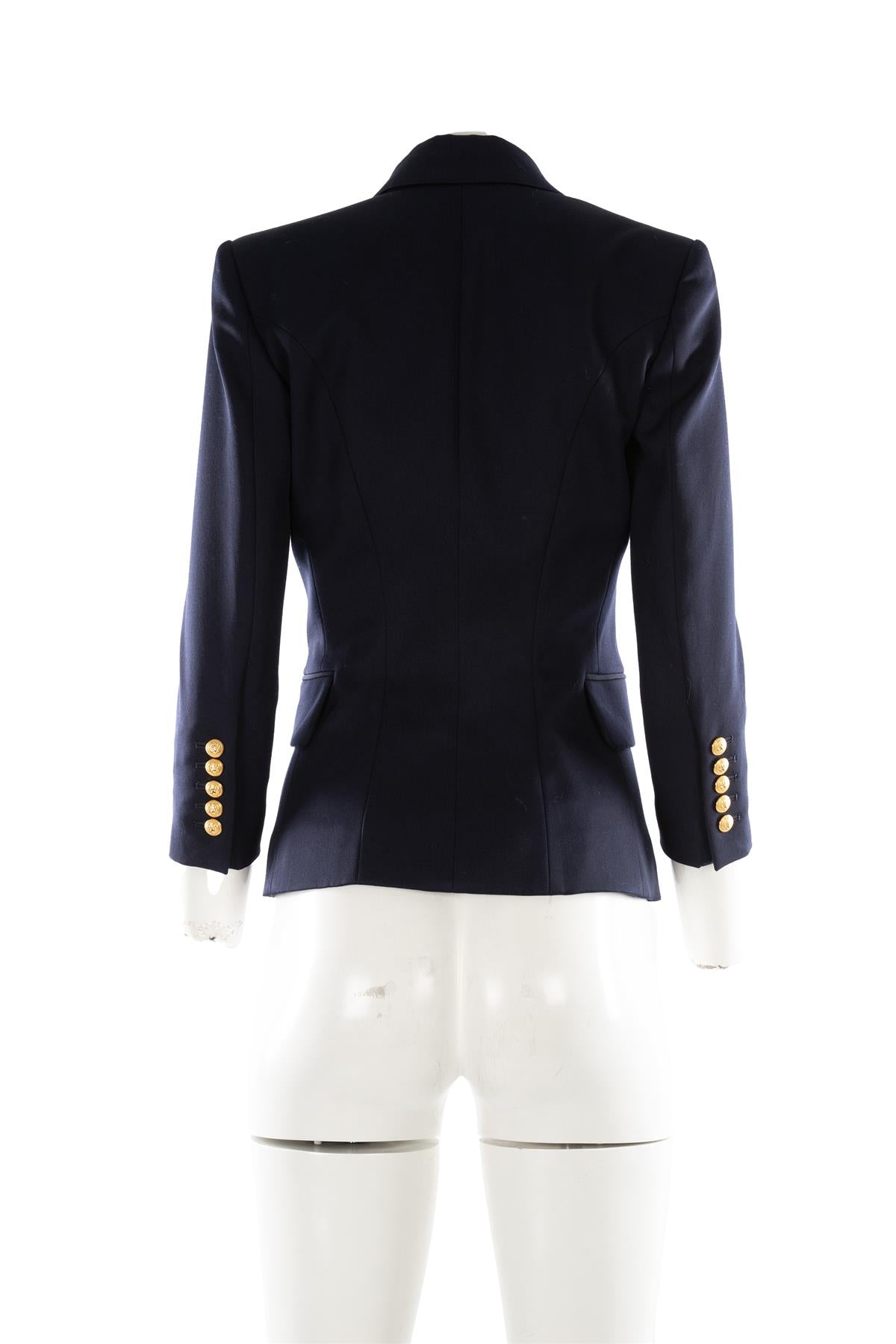 BALMAIN NAVY WOOL BLAZER FR 36 UK 8