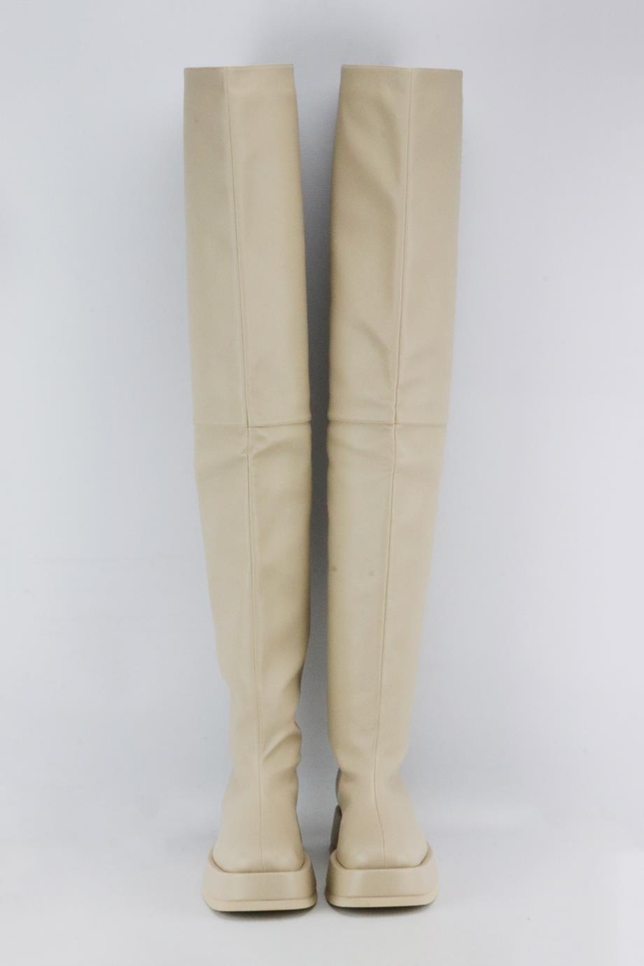 GIA BORGHINI + RHW ROSIE 10 FAUX LEATHER OVER THE KNEE BOOTS EU 38 UK 5 US 8