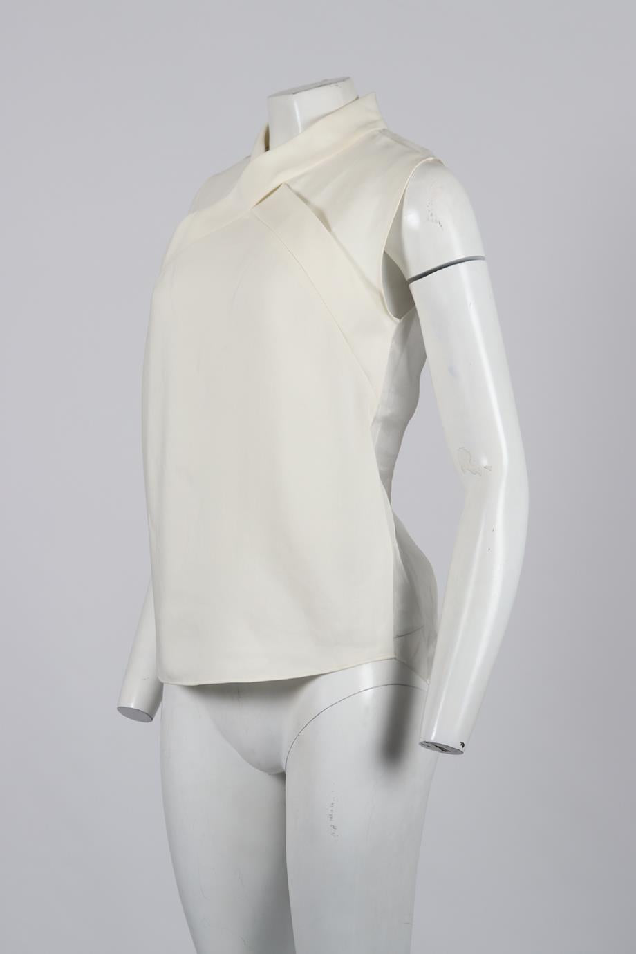 CEDRIC CHARLIER COTTON AND SILK BLEND BLOUSE IT 40 UK 8