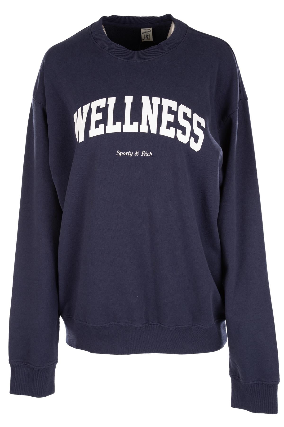 SPORTY & RICH NAVY COTTON SWEATSHIRT MEDIUM