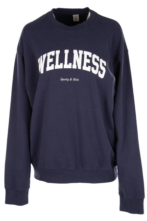 SPORTY & RICH NAVY COTTON SWEATSHIRT MEDIUM