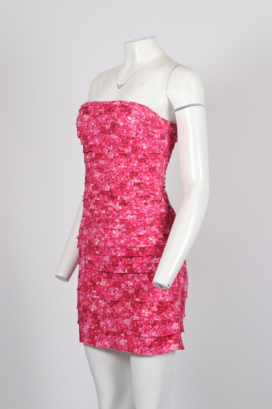 MICHAEL KORS FLORAL PRINT SILK MINI DRESS US 4 UK 8