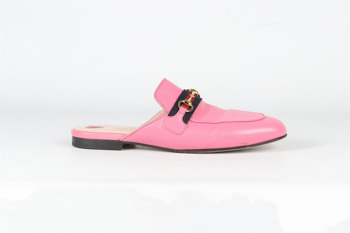 GUCCI PINK HORSEBIT LEATHER MULES EU 39 UK 6 US 9