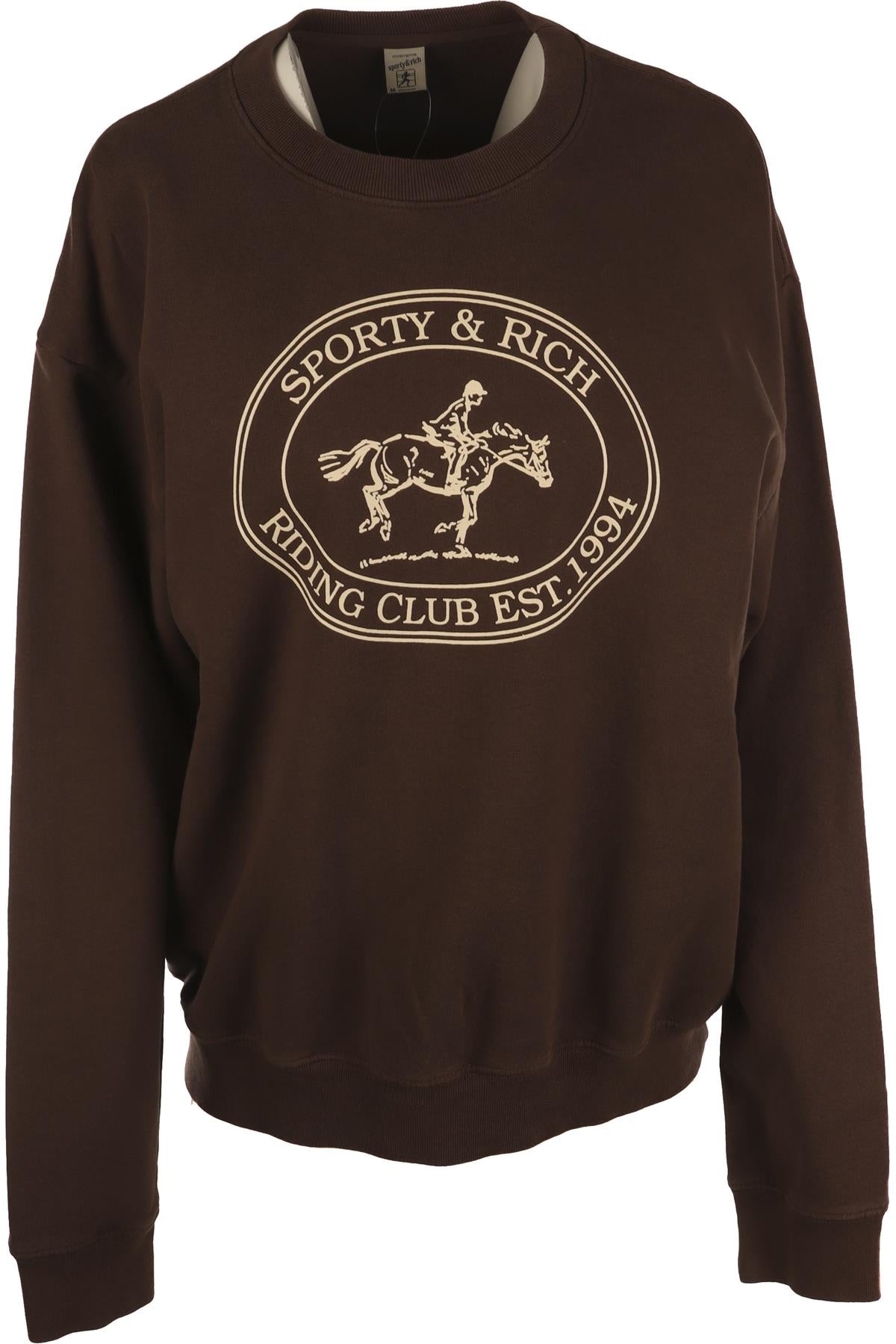 SPORTY & RICH BROWN COTTON SWEATSHIRT MEDIUM