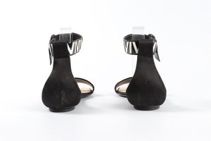 LOUIS VUITTON BLACK LEATHER SANDALS EU 38 UK 5 US 8