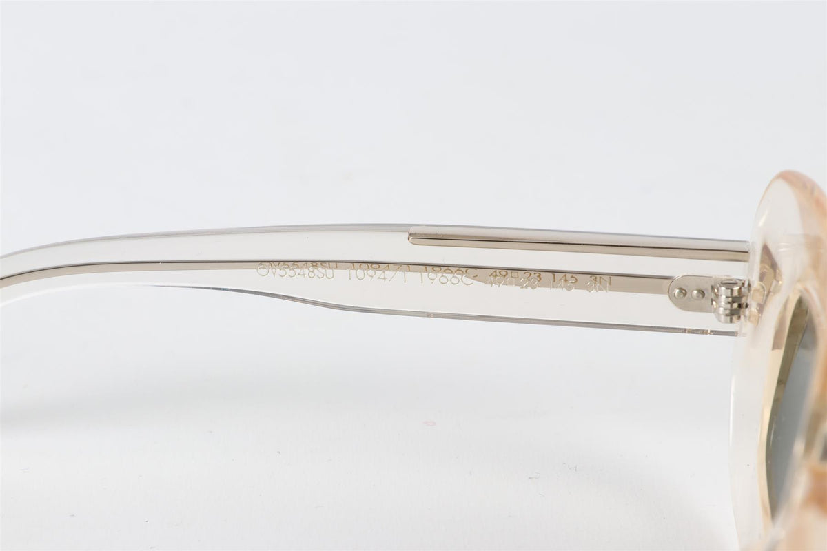 OLIVER PEOPLES + KHAITE NEUTRALS RECTANGLE FRAME ACETATE SUNGLASSES