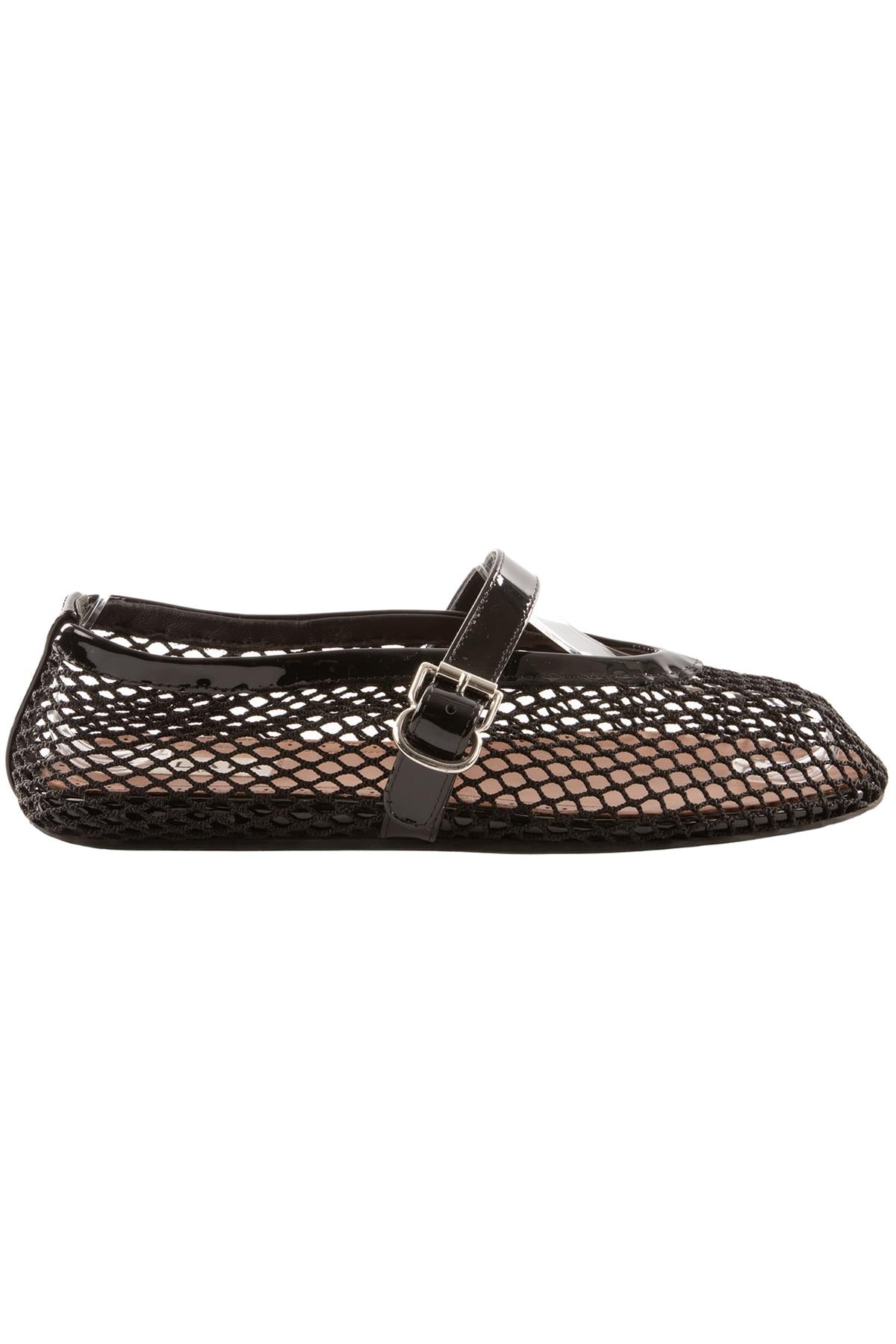 ALAÏA BLACK MESH BALLET FLATS EU 36