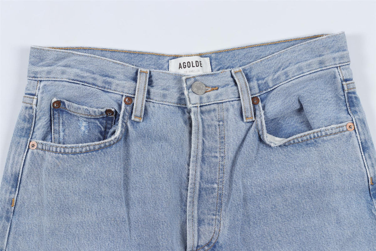 AGOLDE BLUE HIGH RISE WIDE LEG JEANS W24 UK 6