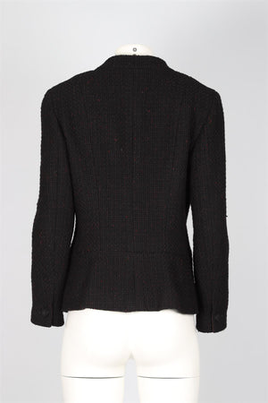 CHANEL BLACK 2001 WOOL BLEND JACKET FR 44 UK 16