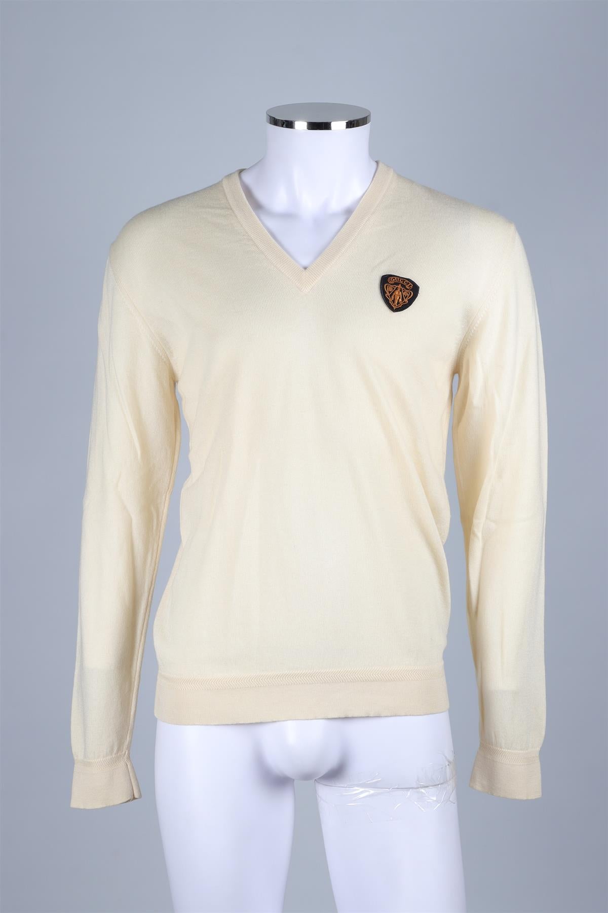 GUCCI CREAM MEN'S WOOL SWEATER MEDIUM
