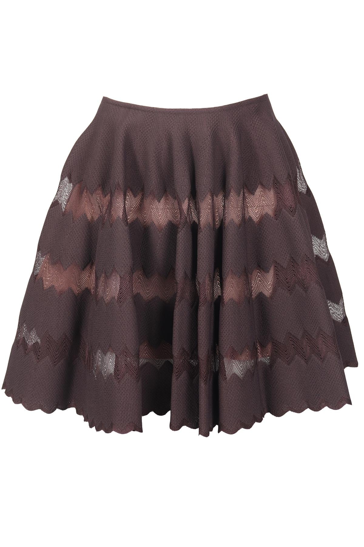 AZZEDINE ALAIA SILK BLEND MINI SKIRT FR 38 UK 10