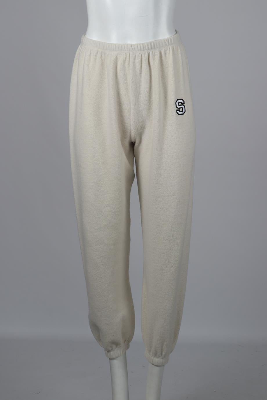 SPRWMN EMBROIDERED FLEECE TRACK PANTS SMALL