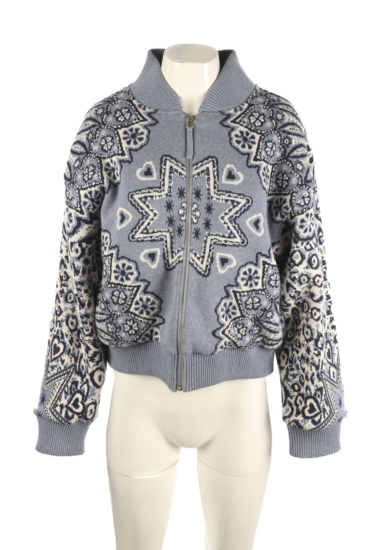 HAYLEY MENZIES BLUE KNIT JACKET XSMALL