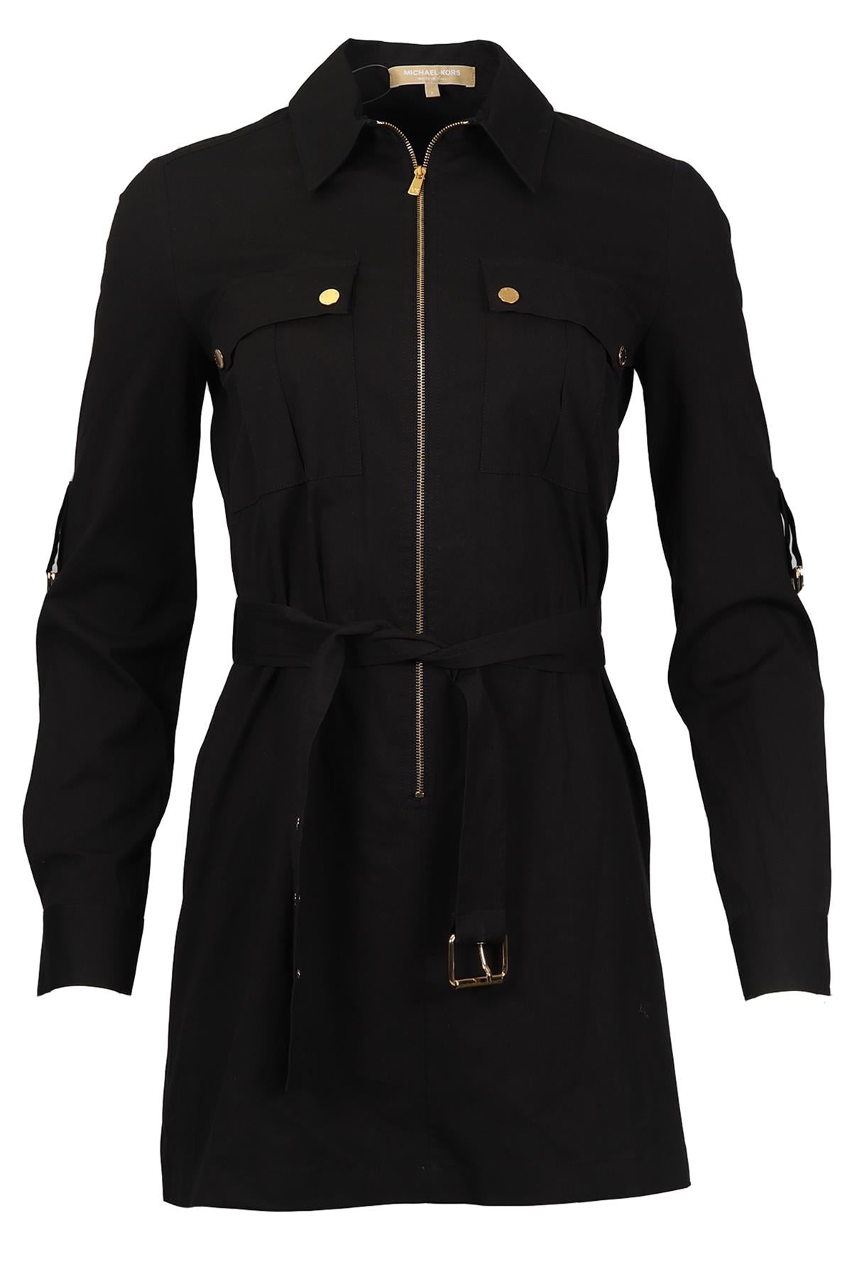 MICHAEL KORS BELTED COTTON MINI DRESS US 2 UK 6