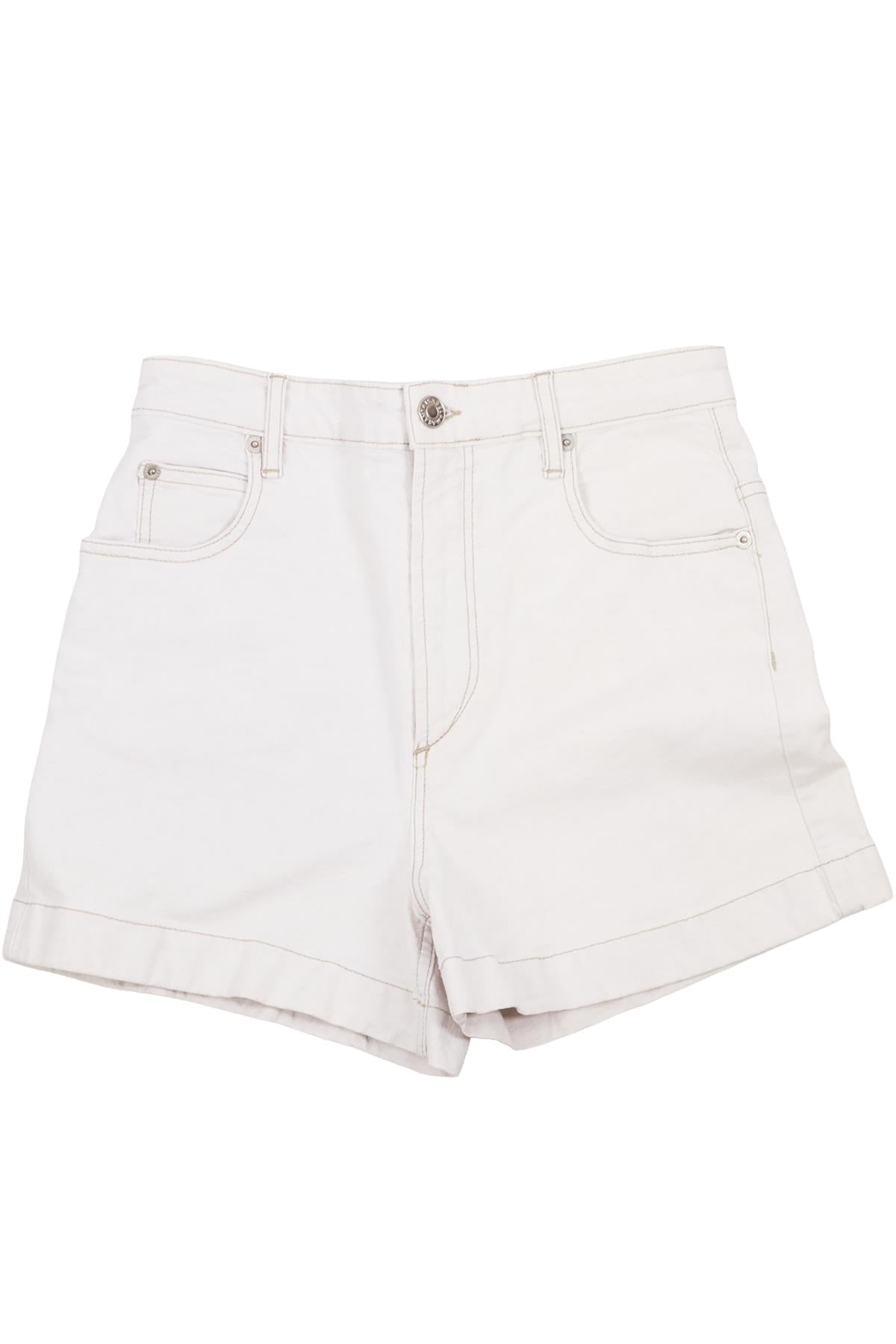 CREAM DENIM SHORTS