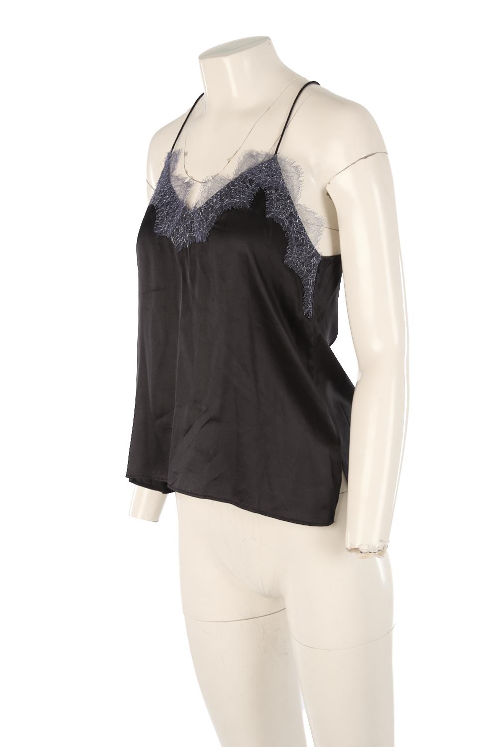 CAMI NYC BLACK SILK TOP XSMALL
